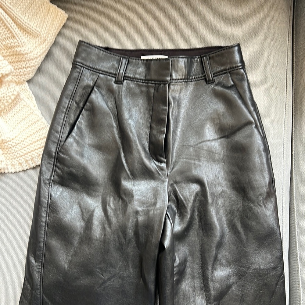 Aritzia black faux leather pant